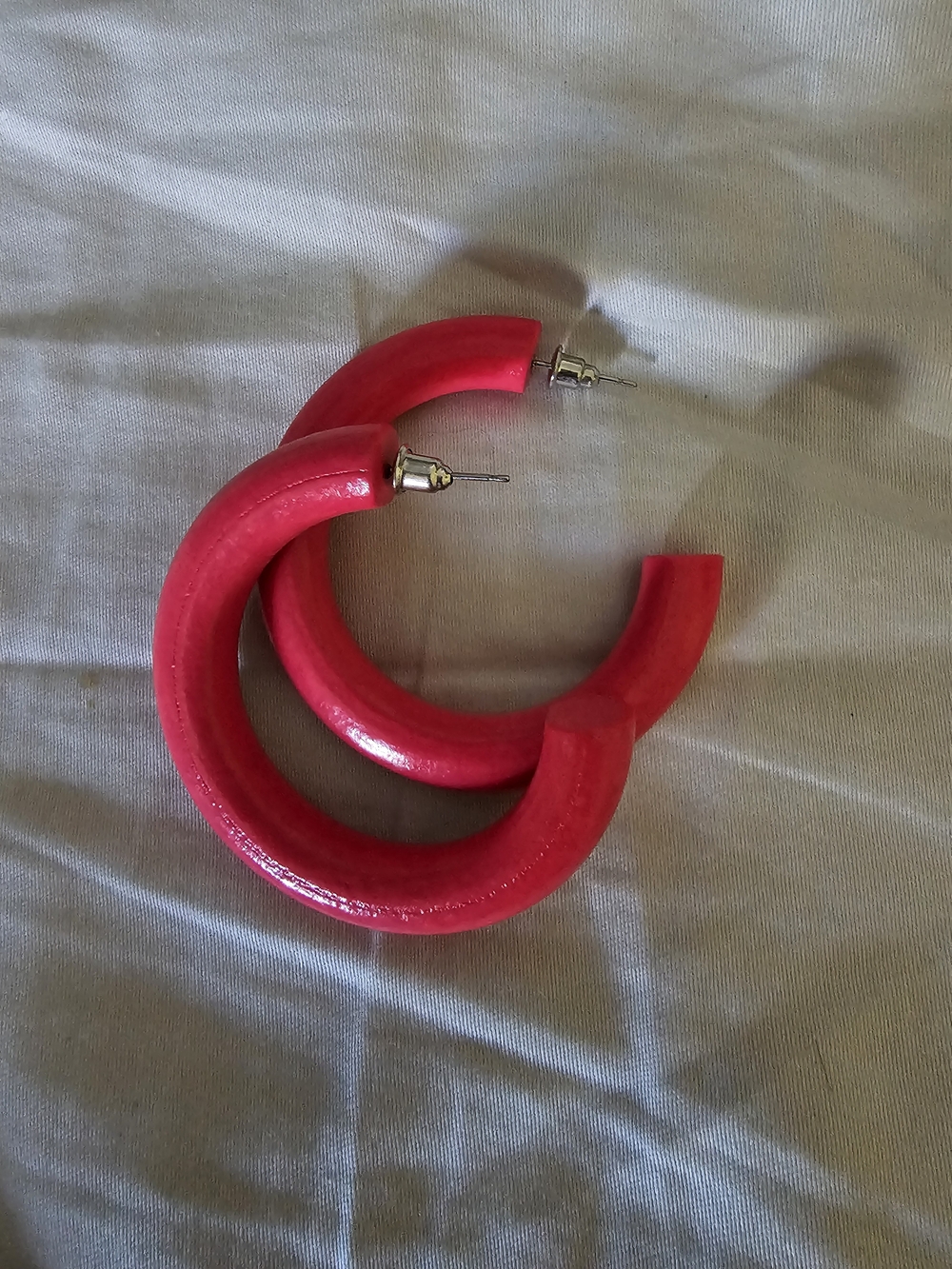 Hot Pink Hoop Earrings — Women Jewelry